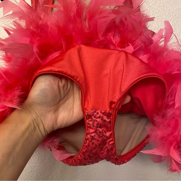 Weissman solo glam custom Dance costume hot pink pink feather Get Happy 14101 MC - Picture 7 of 14